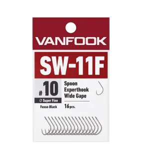 VANFOOK SW-11F  Spoon Experthook Wide Gape Super Fine Wire Fusso Black