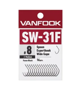 VANFOOK SW-31F Spoon Experthook Wide Gape Medium Wire Fusso Black